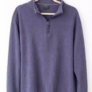 Vintage Woolrich Men’s Large Quarter Zip Pullover Dusty Blue Utility Sweatshirt